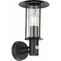 LumenXL Applique extérieure rustique noire avec détecteur - Lore