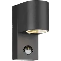 LumenXL Applique extérieure moderne noire avec détecteur - Kurt