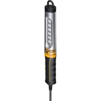Brennenstuhl WL 550 Lampe d'atelier à LED, 3 positions de commutation, 12 LED SMD, filaire, câble de 5 m, IP65, 570 lm, 6500 K, L 40 x l 120 x H 340 mm, orange/noir
