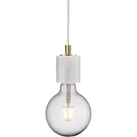 Nordlux Marmor Suspension SIV blanc, câble blanc 300 cm, 230V E27 (sans ampoules) ; 45883001