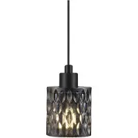 Nordlux Suspension Hollywood noir avec verre fumé