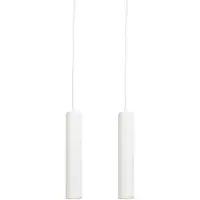 QAZQA Lot de 2 lampes suspendues design blanches - Tuba Small