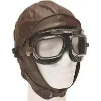 Mil-Tec - Cagoule en cuir d'aviateur 12425009 Marron taille L