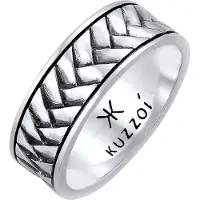 KUZZOI Bague noir / argent