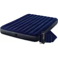 Intex Matelas gonflable double, 203x152 cm, avec coussins, en velours, 64765