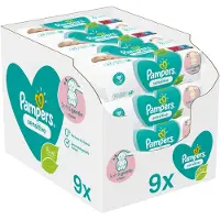 Pampers Wipes Baby Lingettes sensibles sans parfum, sans alcool et sans parabène (9 paquets de 52 pièces) 468 pièces