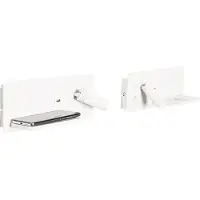 QAZQA Ensemble de 2 appliques murales blanches avec LED, USB et chargeur à induction - Riza