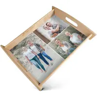 Yoursurprise Plateau de service personnalisé - Droit - Beige - 23.5 x 37 cm