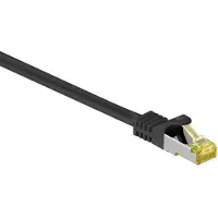Markenlos Câble patch RJ45 avec câble brut CAT 7 PIMF noir 3m