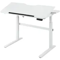 Deltaco Office, bureau électrique à 2 niveaux avec moteur simple, bureau inclinable