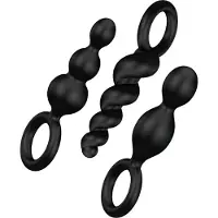 Satisfyer Booty Call - set de plugs anaux (noir, 3 pièces)