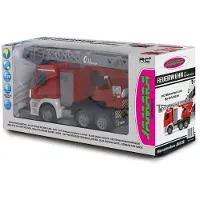 Jamara Camion de pompiers Mercedes-Benz Antos, échelle pivotante 1:20, 2,4 GHz avec fonction de pulvérisation