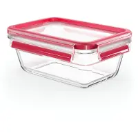 EMSA ClipClose Glass boîte à provisions 850 ml verre rouge