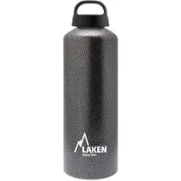 Laken Bouteille d'eau classique avec bouchon à vis large avec boucle – 1 litre, granit