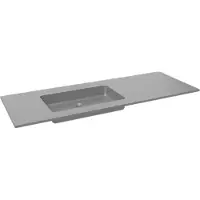 Storke Scuro vasque asymétrique droite quartz mat 130 x 52 cm combinaison armoire 35 cm