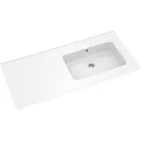 Linie Vano vasque asymétrique droite marbre composite brillant 100 x 46 cm