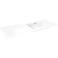 Storke Diva vasque asymétrique droite marbre composite brillant 130 x 52 cm combinaison armoire 45 cm