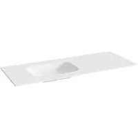 Balmani Tablo Arcato vasque asymétrique gauche Solid Surface mat 135 x 55 cm, crépine incluse