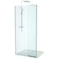 Linie Twist douche à l'italienne avec panneau latéral pivotant 100 x 200 cm verre transparent profil chrome brillant