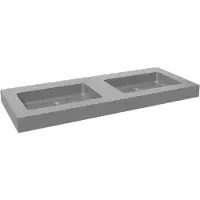 Storke Scuro High double vasque quartz mat 130 x 52 cm