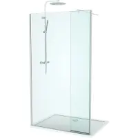 Linie Twist douche à l'italienne avec panneau latéral pivotant 120 x 200 cm verre transparent profil chrome brillant