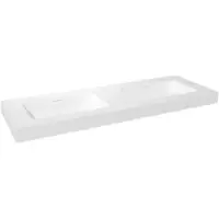 Storke Mata High double vasque Solid Surface mat 150 x 52 cm