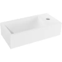Luca Varess Cubic midi Lave-mains blanc mat Porcelaine droite 40,5x20cm
