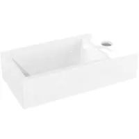 Luca Varess Cubic lave-mains 36,5 x 18 cm porcelaine blanc brillant