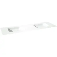 Balmani Tablo Arcato double vasque Solid Surface mat 180 x 55 cm, crépine non incluse