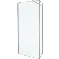 Balmani Move douche à l'italienne avec panneau latéral pivotant 90 x 200 cm verre transparent profil chrome brillant