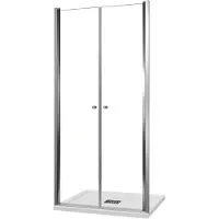 Luca Varess Kuresa porte battante 100 x 200 cm verre transparent profil chrome brillant