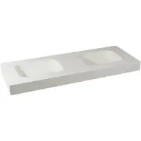 Balmani Arcato double vasque Solid Surface mat 150 x 55 cm, crépine non incluse