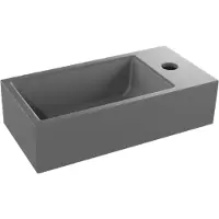 Luca Varess Cubic midi Lave-mains Noir Mat Porcelaine droite 40,5x20cm