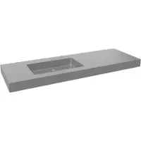 Storke Scuro High vasque asymétrique gauche quartz mat 150 x 52 cm