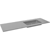 Storke Scuro vasque asymétrique droite quartz mat 150 x 52 cm