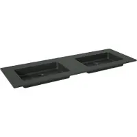 Storke Scuro double vasque quartz mat 150 x 52 cm