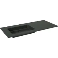 Storke Scuro vasque asymétrique gauche quartz mat 120 x 52 cm combinaison armoire 45 cm