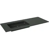 Storke Scuro vasque asymétrique gauche quartz mat 130 x 52 cm combinaison armoire 45 cm