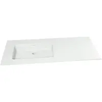 Storke Mata vasque asymétrique gauche solid surface mat 120 x 52 cm combinaison armoire 45 cm