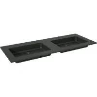 Storke Scuro double vasque quartz mat 130 x 52 cm