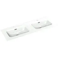 Linie Baro double vasque porcelaine blanc brillant 120 x 46 cm