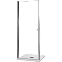 Luca Varess Kuresa porte pivotante 85 x 200 cm verre transparent profil chrome brillant