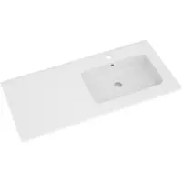 Linie Vano vasque asymétrique droite marbre composite mat 100 x 46 cm