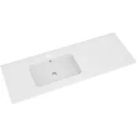 Linie Vano vasque asymétrique gauche marbre composite mat 120 x 46 cm