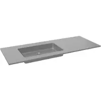 Storke Scuro vasque asymétrique gauche quartz mat 130 x 52 cm combinaison armoire 35 cm