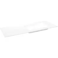 Storke Mata vasque asymétrique droite solid surface mat 130 x 52 cm combinaison armoire 35 cm