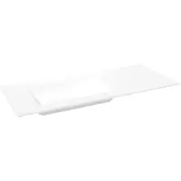 Storke Mata vasque asymétrique gauche solid surface mat 120 x 52 cm combinaison armoire 35 cm