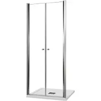 Luca Varess Kuresa porte battante 90 x 200 cm verre transparent profil chrome brillant