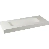 Balmani Arcato lavabo simple pour 2 trous de robinet Solid Surface mat 135 x 55 cm, crépine non incluse