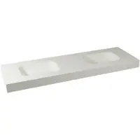 Balmani Arcato double vasque Solid Surface mat 180 x 55 cm, crépine non incluse